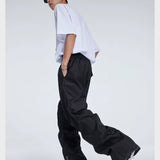 Double Pleated Zip Straight Loose Pants