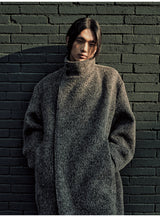 Pleated Back Wrap Cocoon Coat