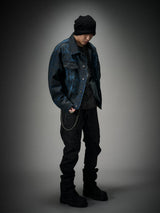 Distressed Ice Blue Ombre Denim Jacket