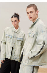 Mud Washed Distressed Denim Jacket