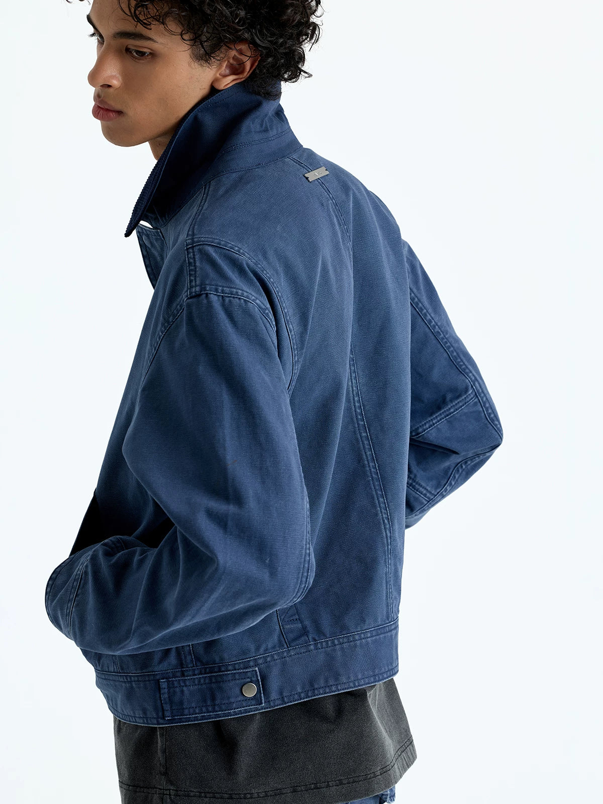 Vintage Washed Cotton Corduroy Crop Jacket