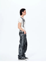 Men's Heavy Silver Straight Leg Jeans