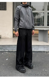 Men's Drawstring Waist Flared Suit Pants