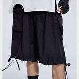Casual Three Color Pocket Drawstring Shorts