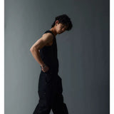 Black Double Layer Slim Tank Top