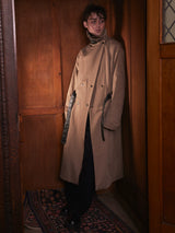 Long Loose Stand Collar Trench Coats