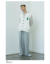 Men's Black-White Number Embroidered Knit Vest