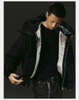 Dark 3M Oversized Hooded Bomber Jacket