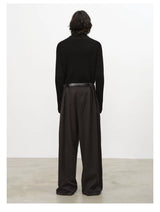 Striped Pleated Wide Leg Pants