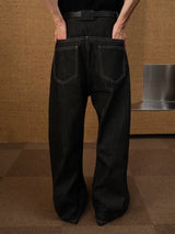 Slant Fly Flared Raw Denim Pants