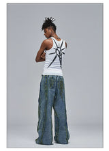 Skeleton Print Ribbed Tank Top