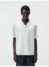 Short-Sleeve Cuban Collar Linen Blend Shirt