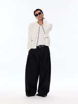 Wrinkle-Resistant Pleated Trousers