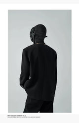 Unisex Loose Padded Uncollared Blazer