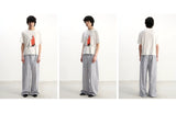 Tie-Front Striped Pleated Linen Pants