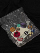 Set of Metal Status Label Badges