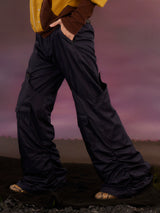 Pleated Wide Leg Pocket Ski Pants