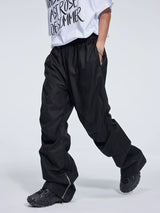 Double Pleated Zip Straight Loose Pants