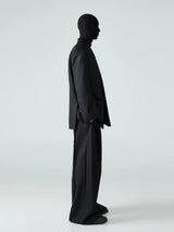 Men's Cropped Black Padded Drapey Blazer