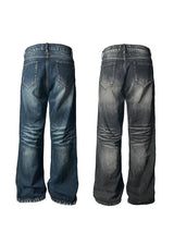 Wave Whisker Loose Flared Jeans