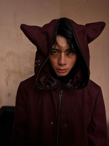 Cat Ear Zip Hooded Work Jacket