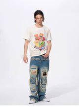 Men's Snack Print Washed Cotton Tee