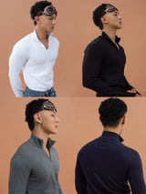 Men's Slim Zip Mock Neck Tee