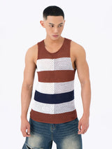 Men's Breathable Colorblock Mesh Knit Vest