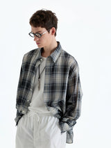 Plaid Woven Cotton Long Sleeve Shirt