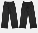 Wide Leg Wrinkle-free Wool Trousers