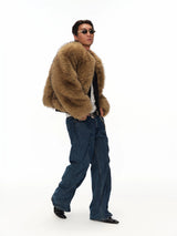 Men's Winter Cropped Long Fur Coat