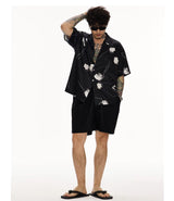 Black Rose Cuban Collar Hawaiian Shirt