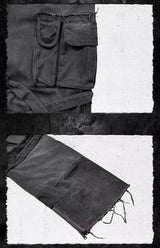 Distressed Patched Strapped Cargo Pants