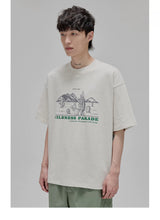 Illustrated Print Crew Neck Tee