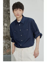 80s Cotton Oxford Asymmetric Pocket Shirt