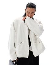 Men's Vintage Washed Leather Collar Jacket
