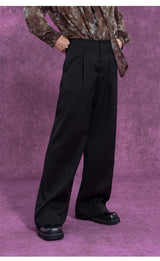 Black High Waist Men's Casual Pants