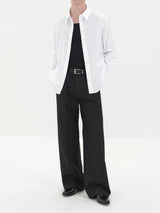Wrinkle Free Straight Wool Dress Pants