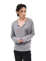 Merino Tencel Wool Henley Tee