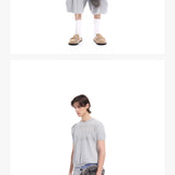 Gray Distressed Jacquard Slim Knit Tee