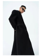 Men's Long Woolen Shoulder-padded Coat