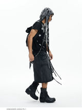 Loose Double Waistband Vintage Cotton Shorts