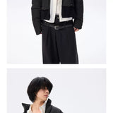 Oversized Curved Sleeves Ribbed Down Jacket