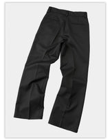 Wrinkle-Resistant Wool Straight Leg Slit Pants