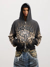 Leopard Embroidered Dual Zip Boxy Hoodie
