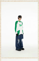 Men's 2-Tone Long Sleeve Cotton Jersey