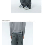 Unisex Grey Frayed Straight Leg Pants