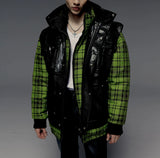 Croc Embossed Multi-pocket Sleeveless Leather Jacket