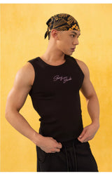 Unisex Bicolor Backless Sequin Tank Tops