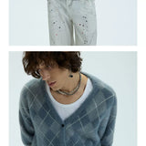 Two Tone Faux Fur Plaid Cardigan